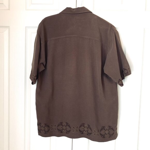 TOMMY BAHAMA  Mens Lavishly Embroidered Tropical Silk Hawaiian Camp Shirt  Sz XL - Picture 7 of 9
